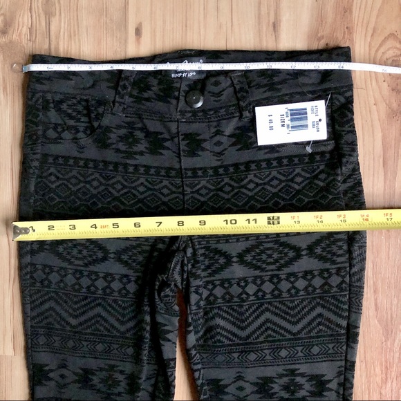 NEW BOOM BOOM Jeans Bump It Up Flocking Jegging Leggings Black Medium Juniors - Picture 8 of 14